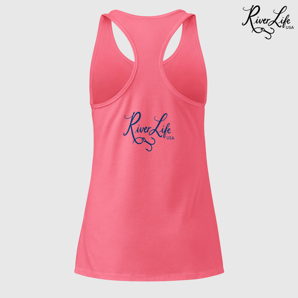 I Could Use a Good Paddling | Women’s Fitted Racerback Tank Top-Light Orange-River Life USA