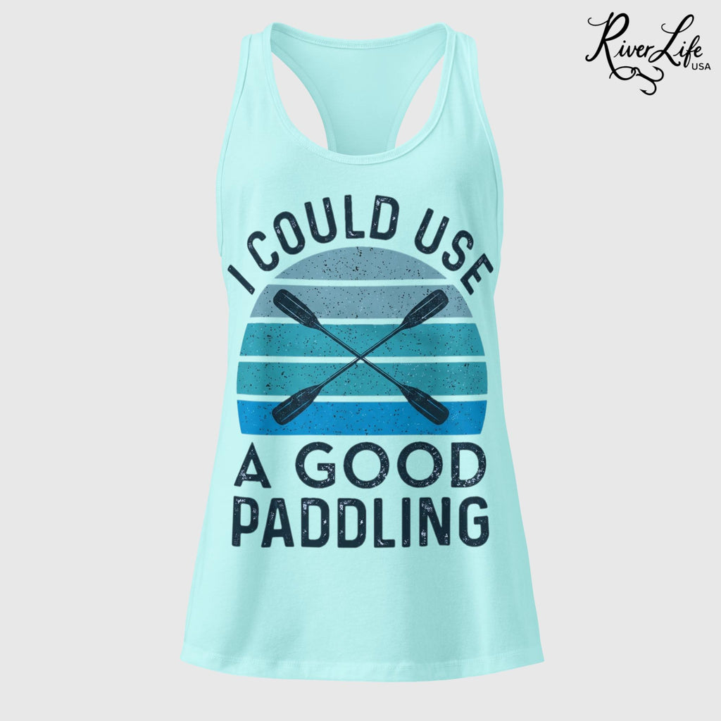 I Could Use a Good Paddling | Women’s Fitted Racerback Tank Top-Cancun-River Life USA