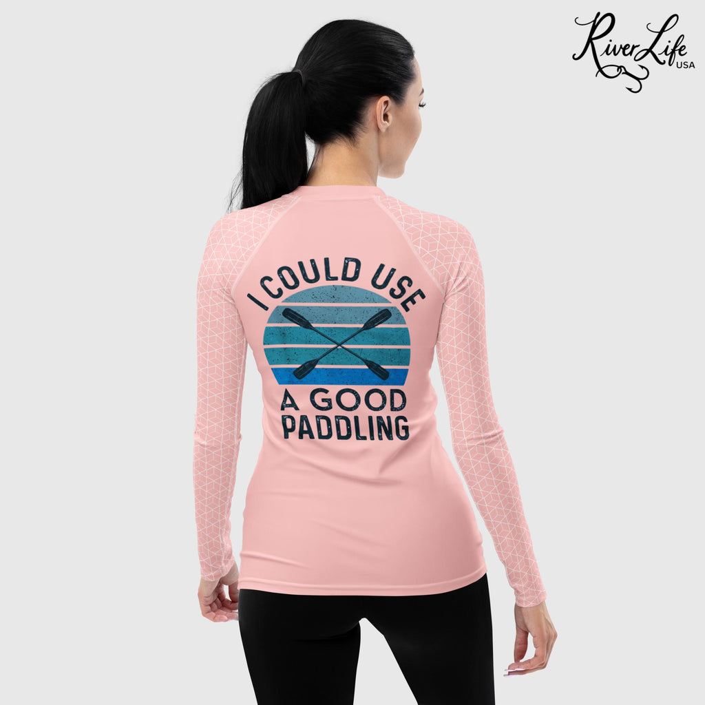 I Could Use A Good Paddling | Women's Rash Guard-XS-River Life USA