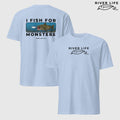 I Fish For Monsters - Catfish (black print) | Short-Sleeve Unisex T-Shirt-Light Blue-River Life USA