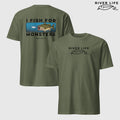 I Fish For Monsters - Largemouth Bass (black print) | Short-Sleeve Unisex T-Shirt-Military Green-River Life USA