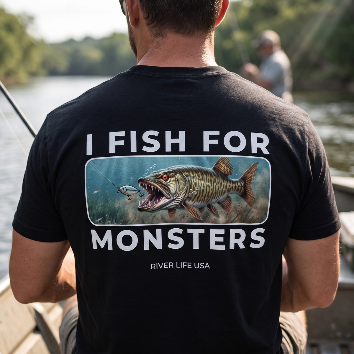 I Fish For Monsters - Pike/Musky (white print) | Short-Sleeve Unisex T-Shirt