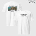 I Fish For Monsters - Pike/Musky (black print) | Short-Sleeve Unisex T-Shirt-White-River Life USA
