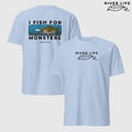I Fish For Monsters - Smallmouth Bass (black print) | Short-Sleeve Unisex T-Shirt-Light Blue-River Life USA