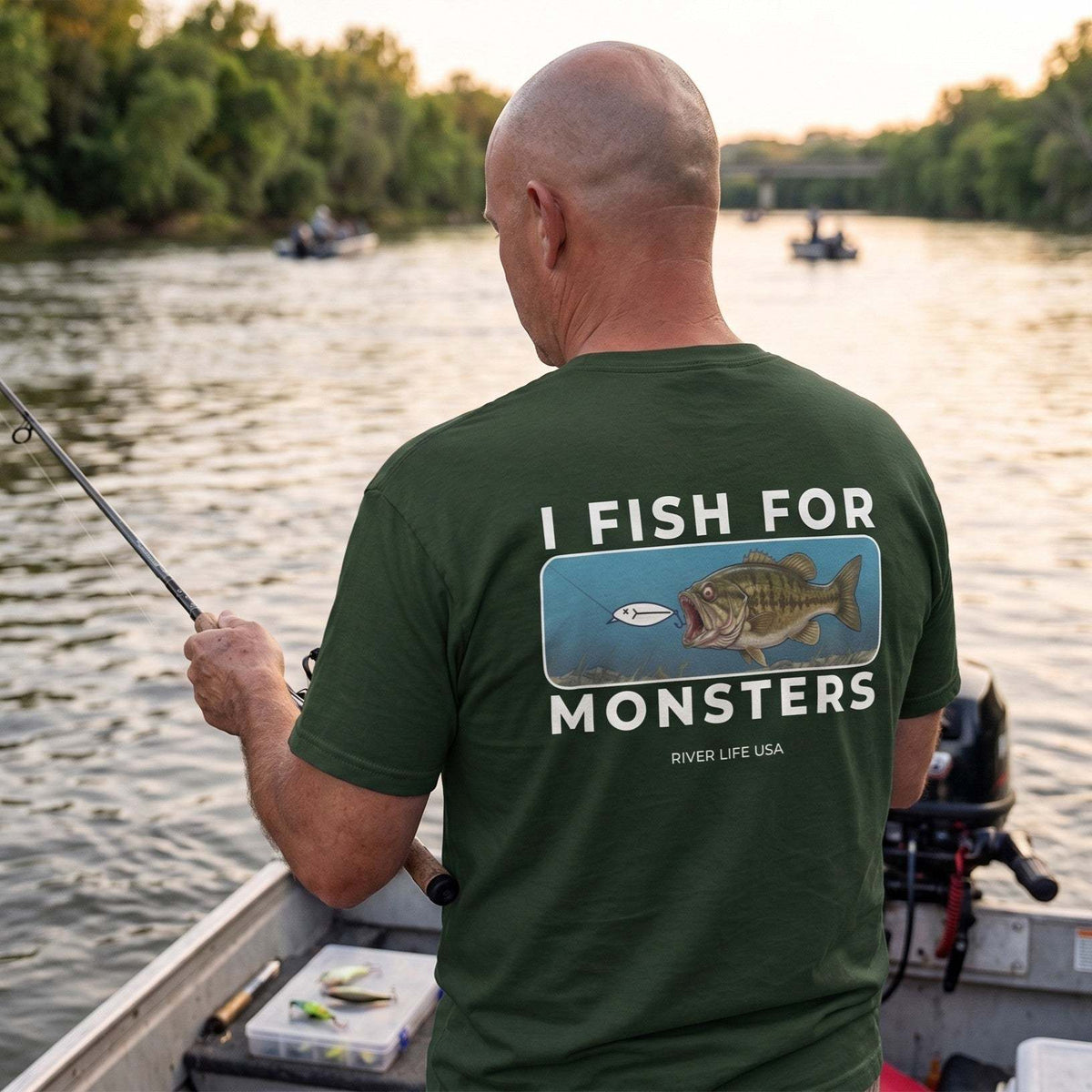 I Fish For Monsters - Smallmouth Bass (white print) | Short-Sleeve Unisex T-Shirt