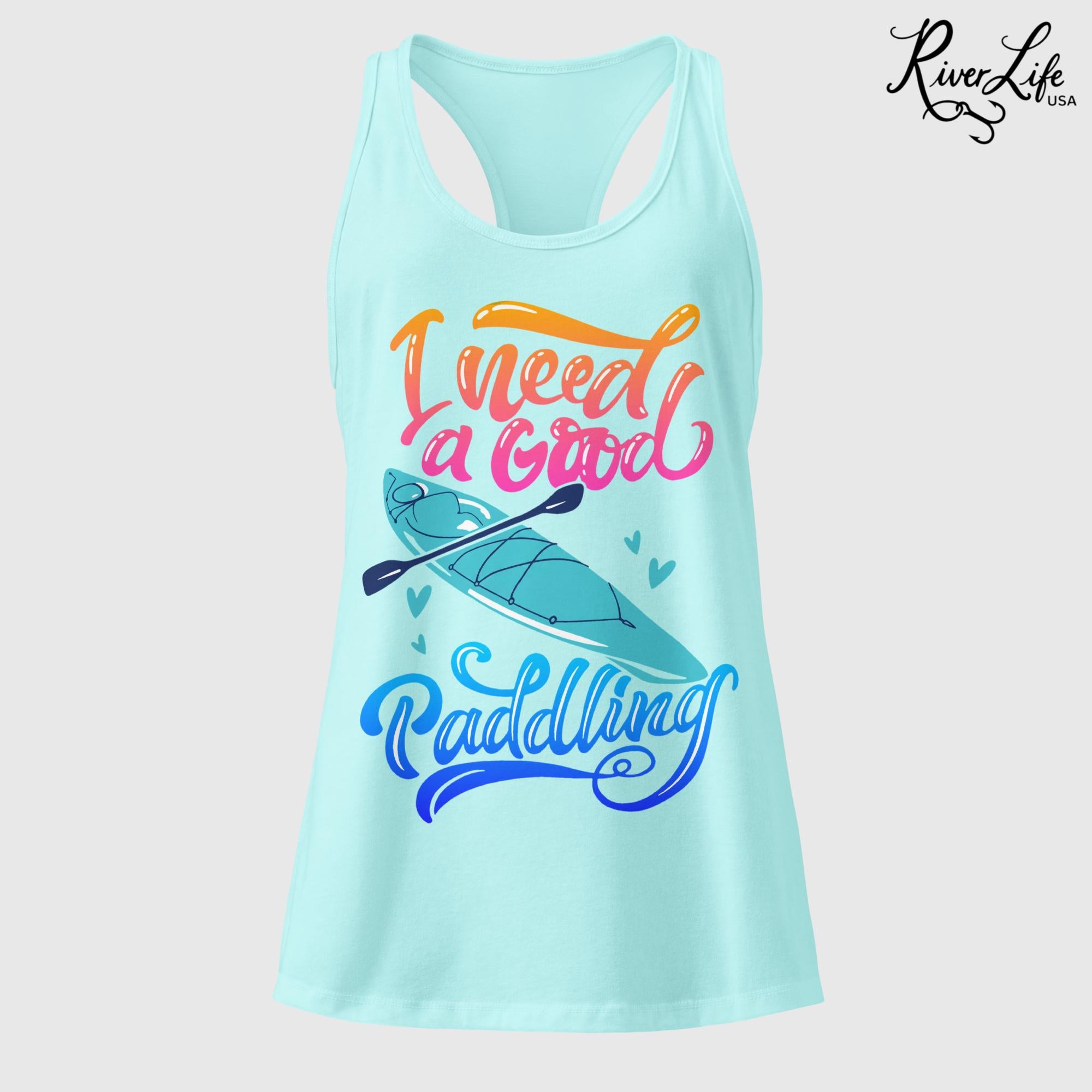 I Need a Good Paddling | Women's Fitted Racerback Tank Top-Cancun-River Life USA