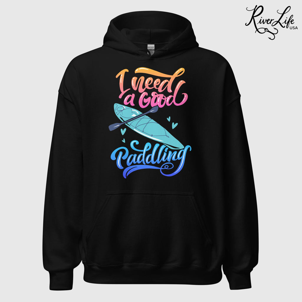I Need A Good Paddling | Womens Pullover Hoodie-Black-River Life USA