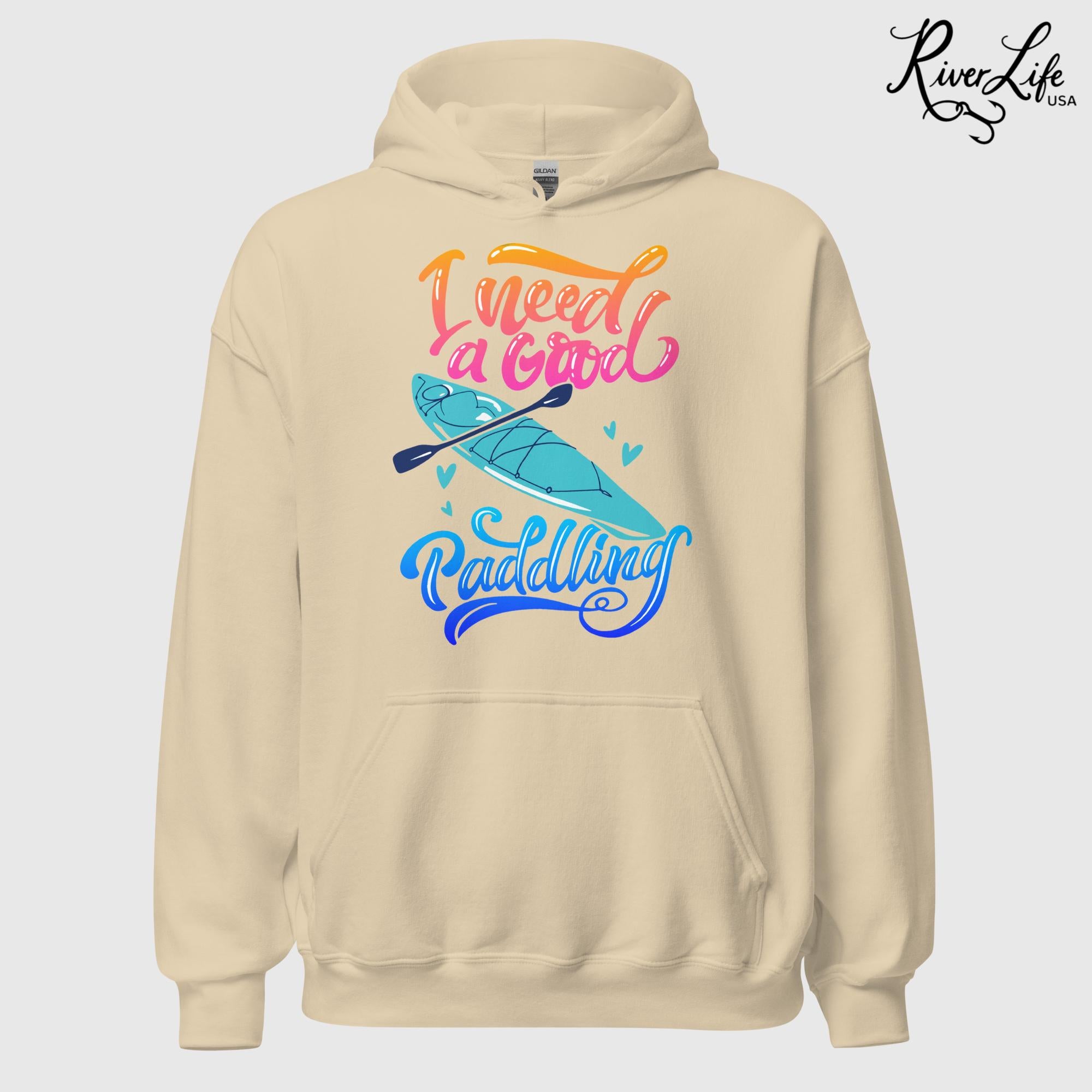 I Need A Good Paddling | Womens Pullover Hoodie-Sand-River Life USA