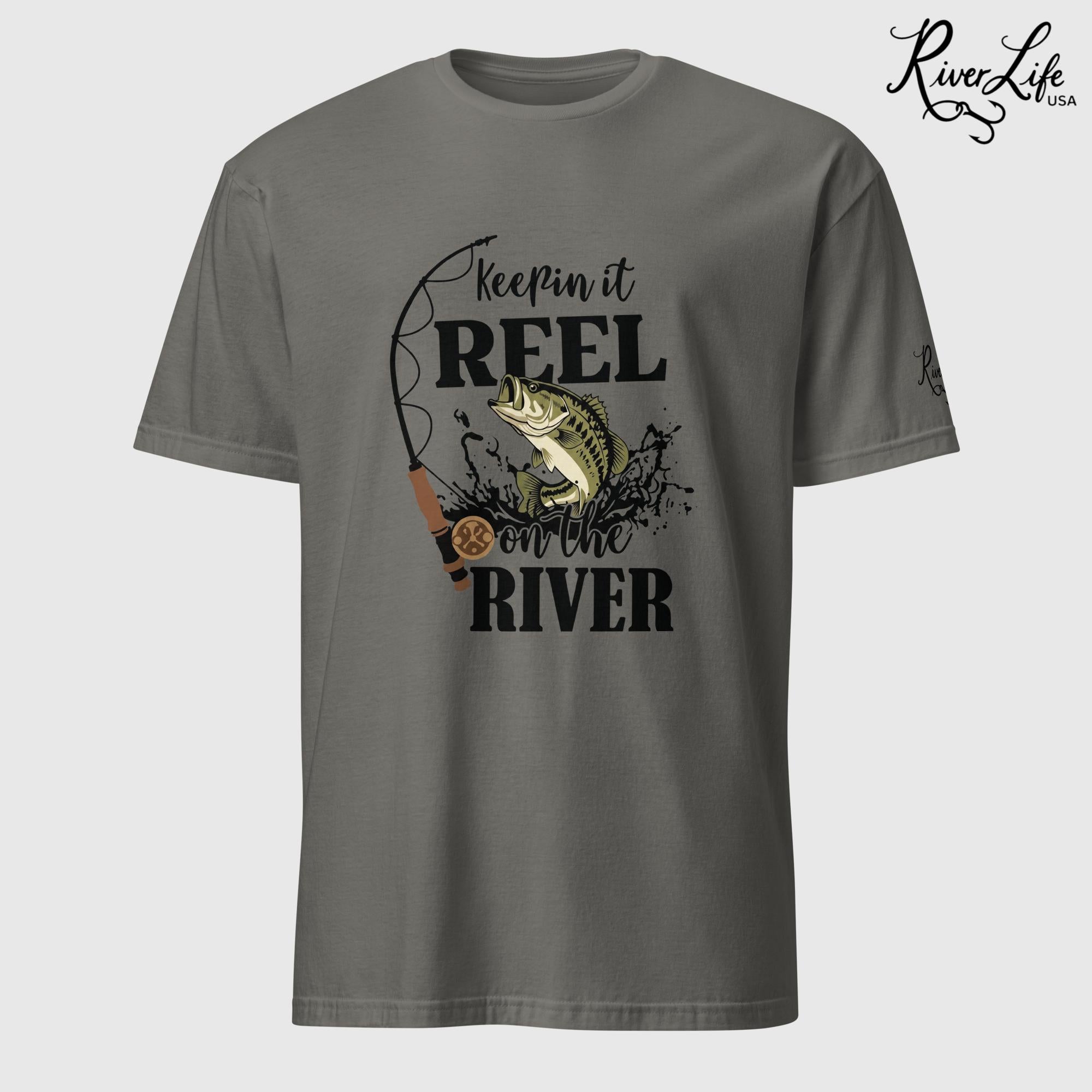 Keepin' it Reel on the River | Short-Sleeve Unisex T-Shirt-Charcoal-River Life USA