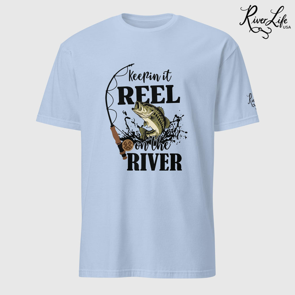 Keepin' it Reel on the River | Short-Sleeve Unisex T-Shirt-Light Blue-River Life USA