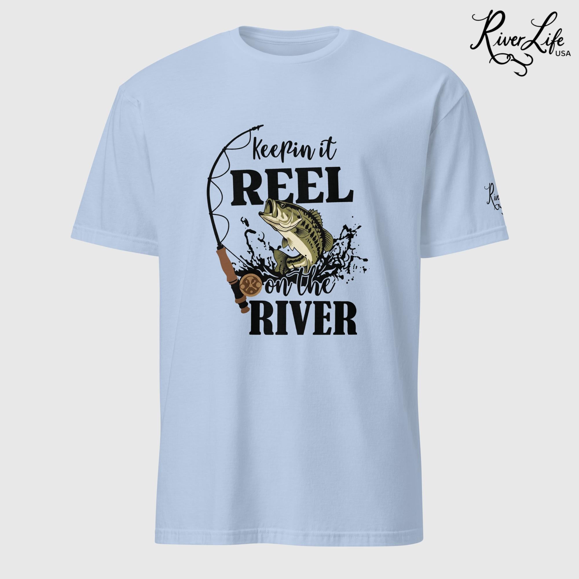 Keepin' it Reel on the River | Short-Sleeve Unisex T-Shirt-Light Blue-River Life USA