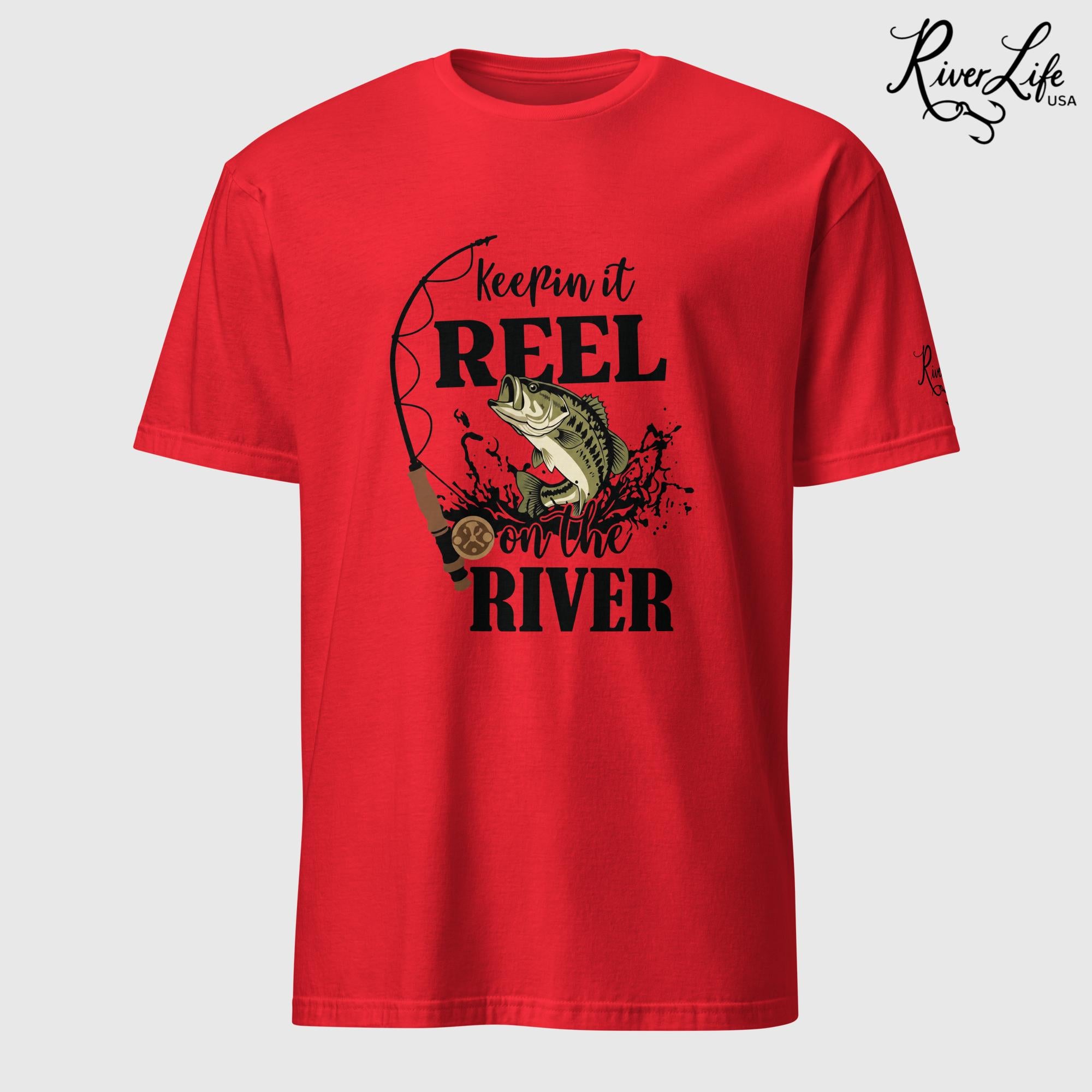 Keepin' it Reel on the River | Short-Sleeve Unisex T-Shirt-Red-River Life USA