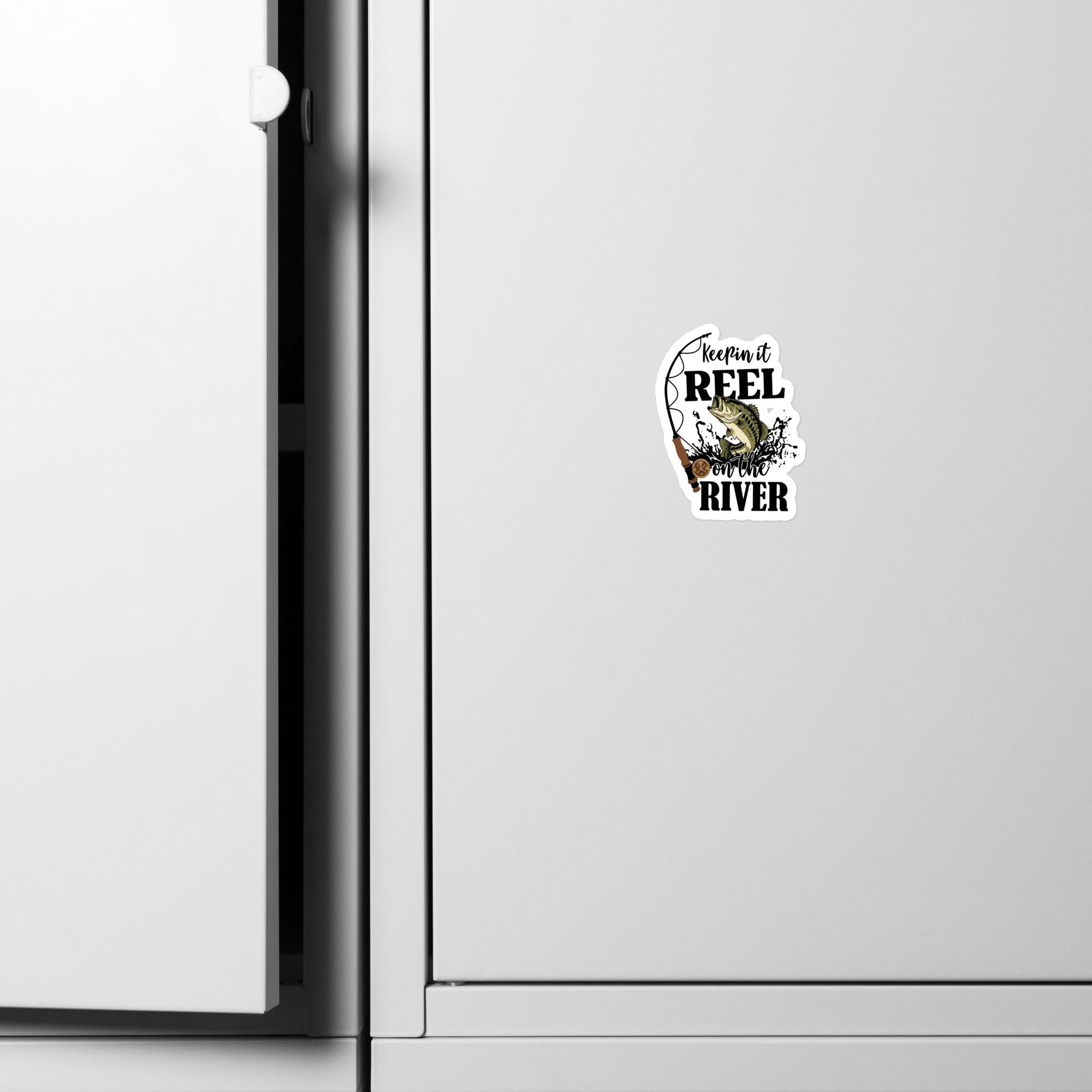 Keepin' It Reel on the River Vinyl Decal | Premium Kiss-Cut Fishing Sticker-3″×4″-River Life USA