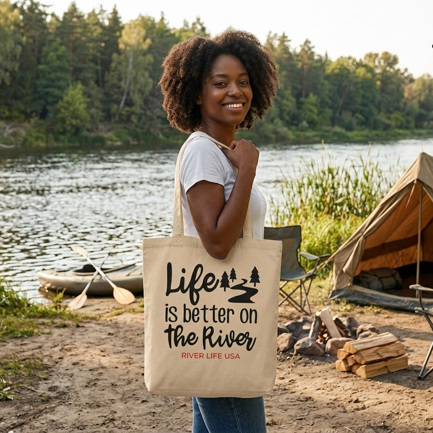 Life Is Better on the River | Eco Tote Bag-River Life USA