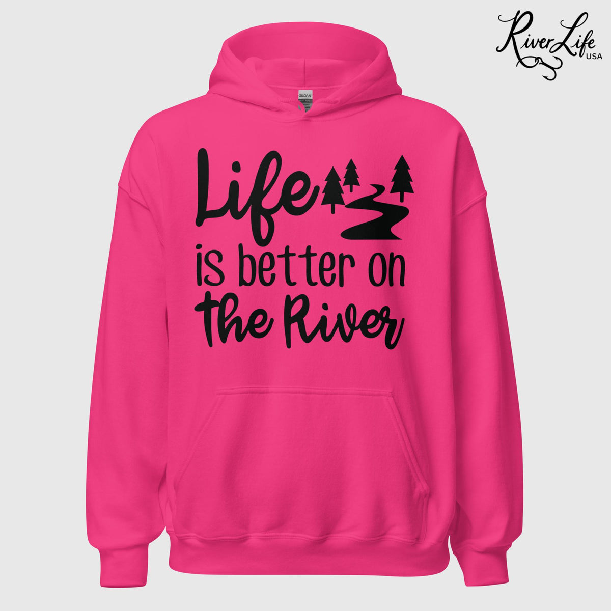 Life Is Better On The River | Womens Pullover Hoodie-Heliconia-River Life USA