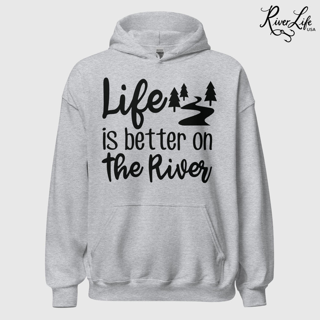 Life Is Better On The River | Womens Pullover Hoodie-Sport Grey-River Life USA