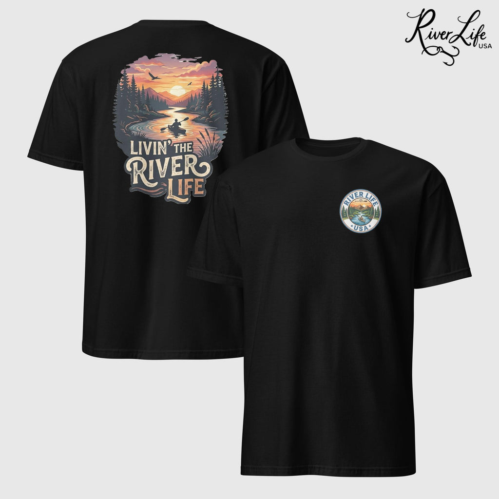 Livin' the River Life | Short-Sleeve Unisex T-Shirt-Black-River Life USA