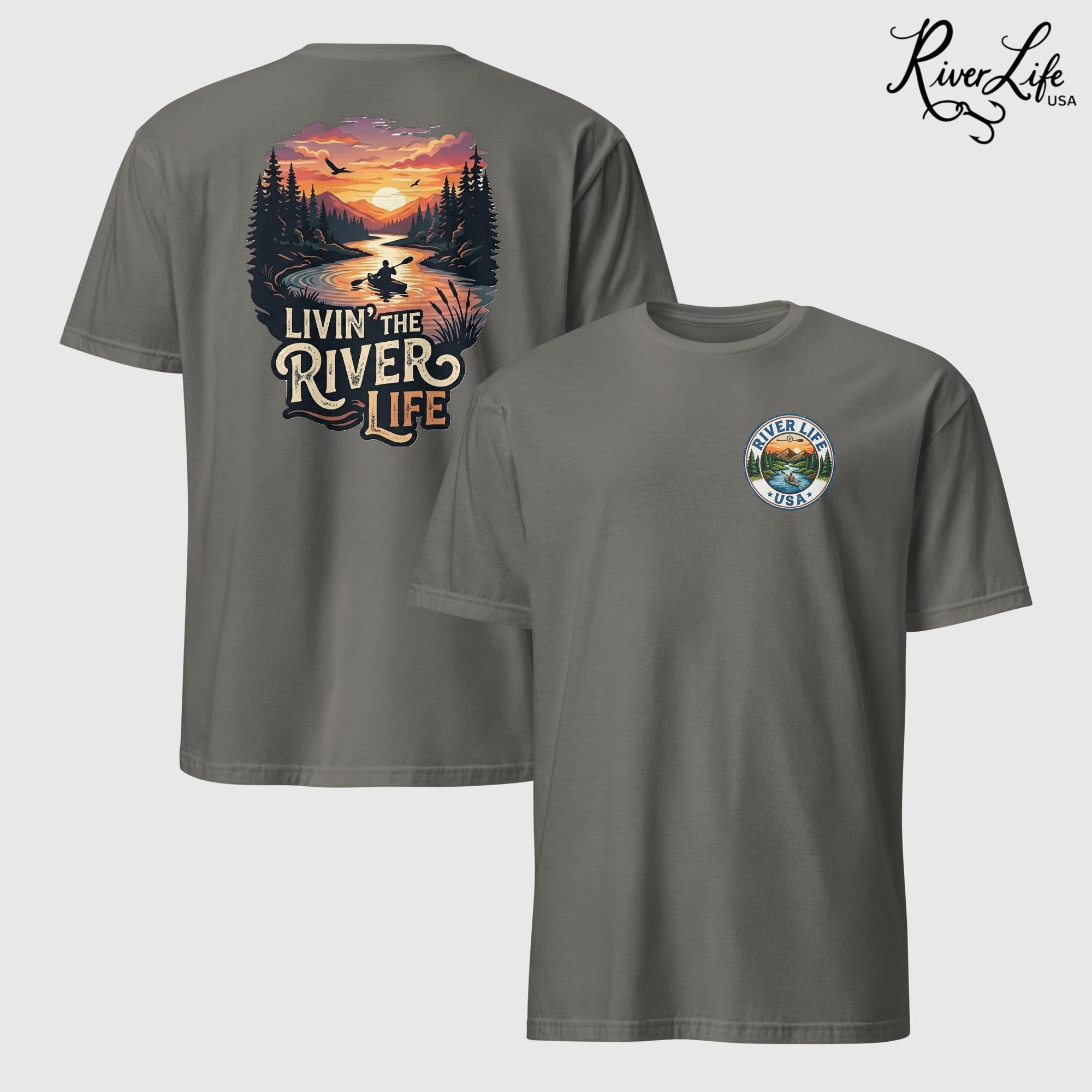 Livin' the River Life | Short-Sleeve Unisex T-Shirt-Charcoal-River Life USA