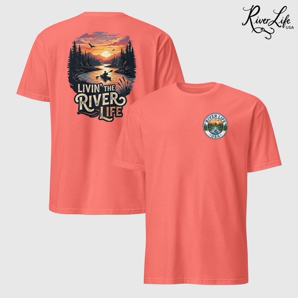 Livin' the River Life | Short-Sleeve Unisex T-Shirt-Coral Silk-River Life USA