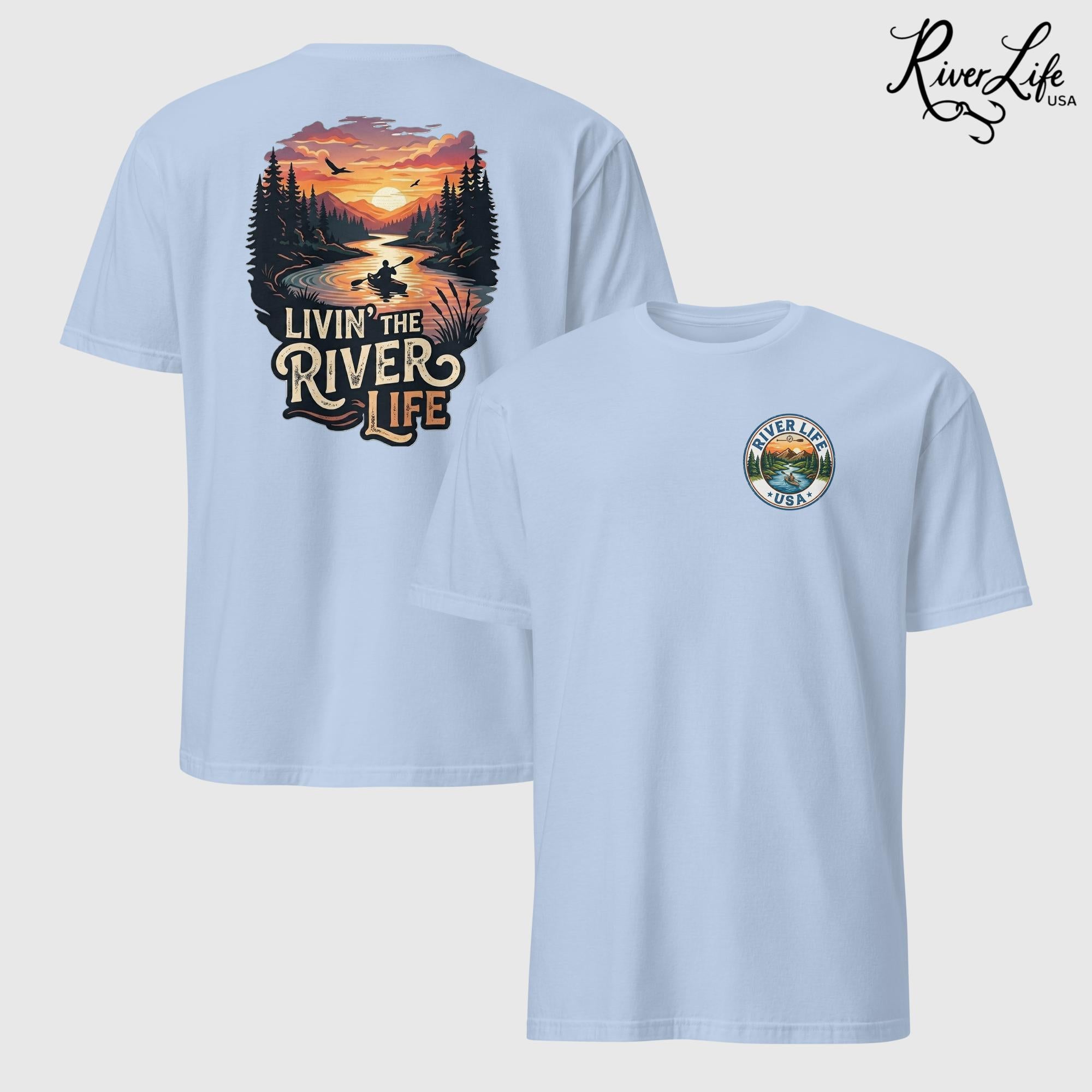 Livin' the River Life | Short-Sleeve Unisex T-Shirt-Light Blue-River Life USA