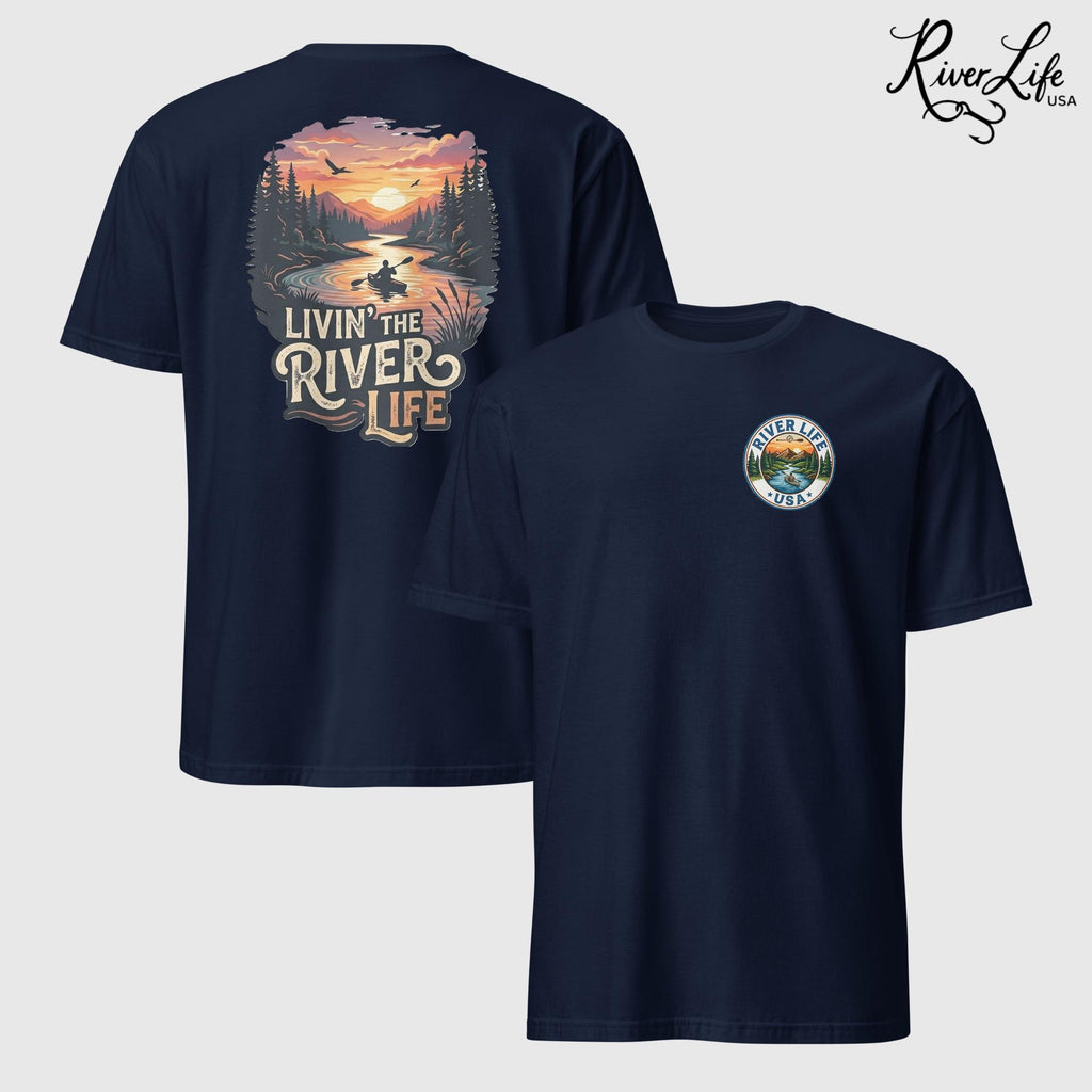 Livin' the River Life | Short-Sleeve Unisex T-Shirt-Navy-River Life USA