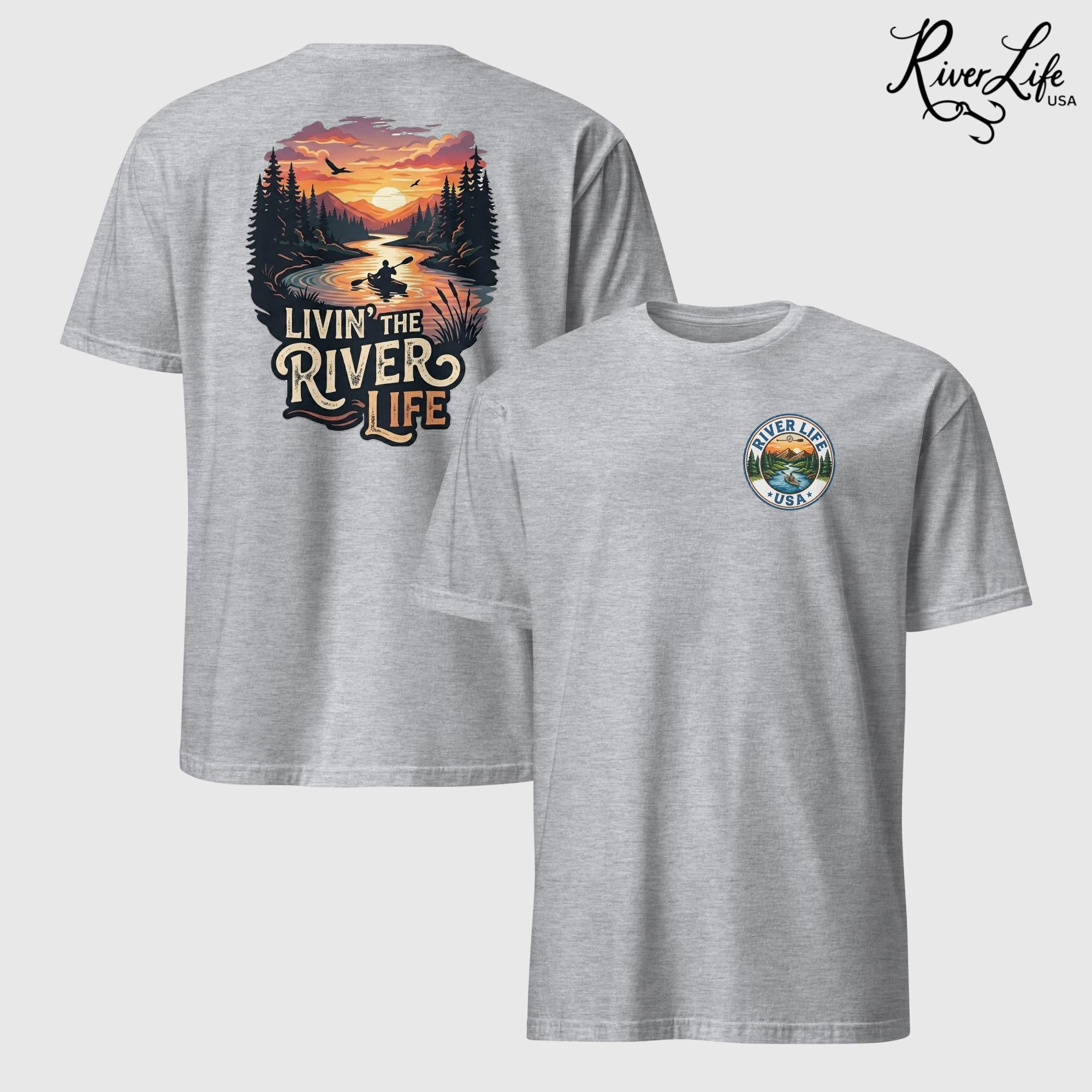 Livin' the River Life | Short-Sleeve Unisex T-Shirt-Sport Grey-River Life USA