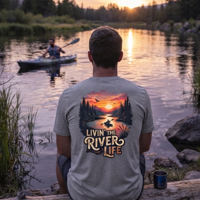 Livin' the River Life | Short-Sleeve Unisex T-Shirt-Sport Grey-River Life USA