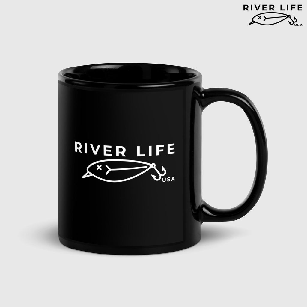 Lure Logo | Black Glossy Mug-11 oz-River Life USA