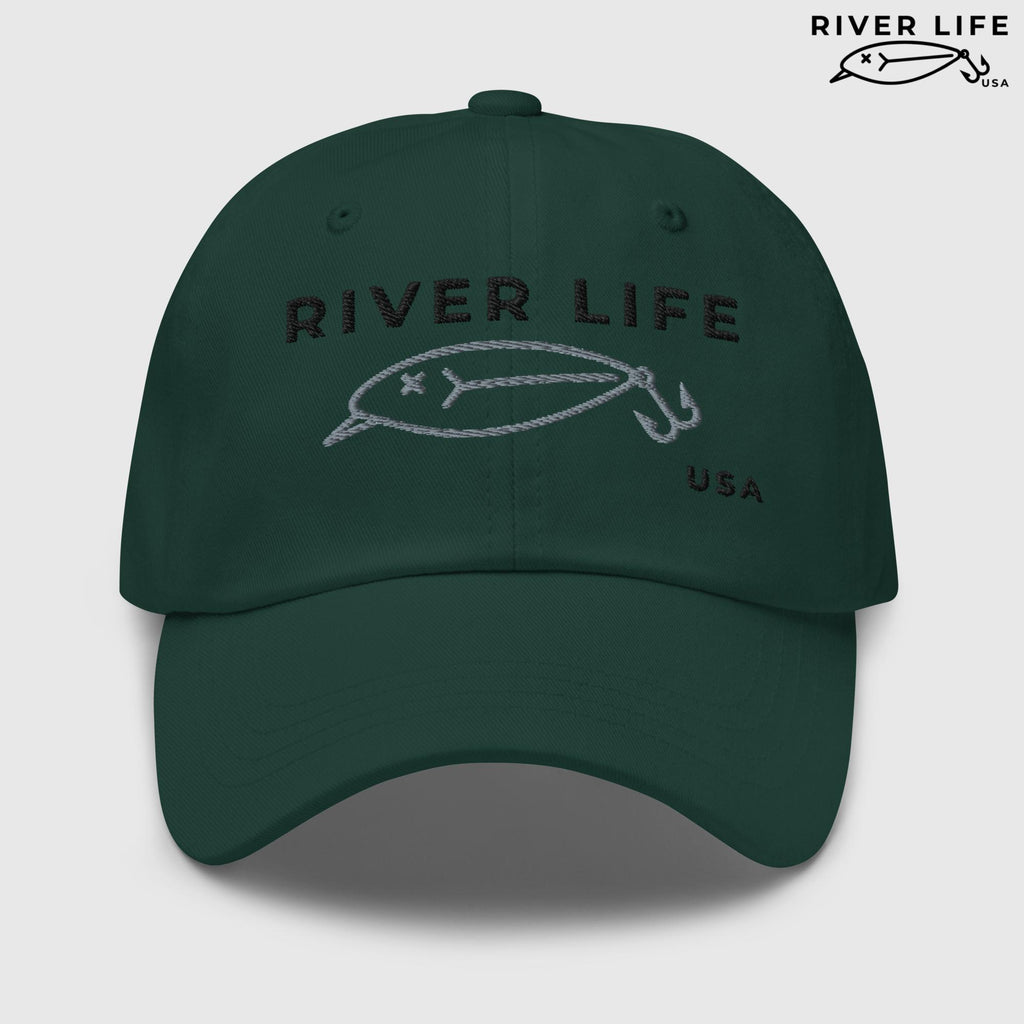 Lure Logo (black/gray embroidery) | Adjustable Dad Hat-Spruce-River Life USA