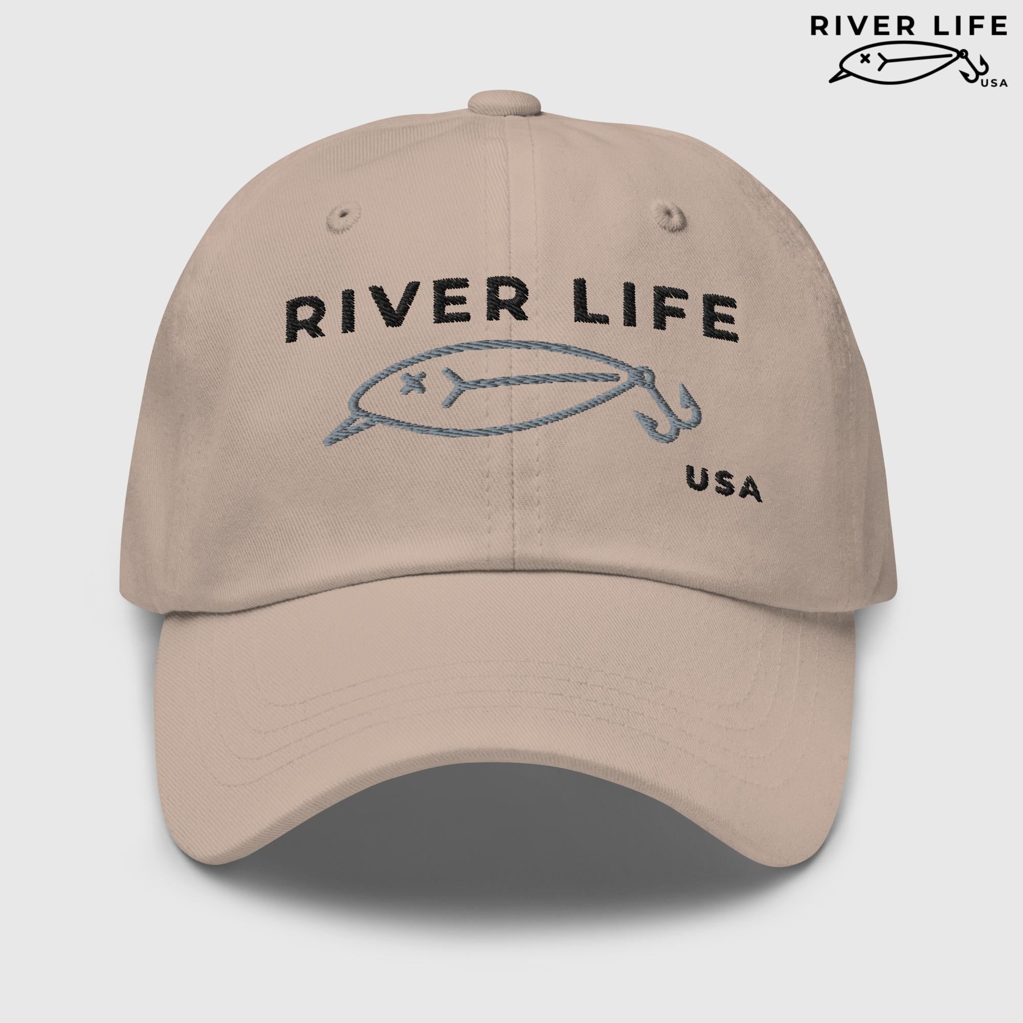 Lure Logo (black/gray embroidery) | Adjustable Dad Hat-Stone-River Life USA