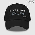 Lure Logo (white/gray embroidery) | Adjustable Dad Hat-Black-River Life USA