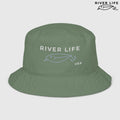 Lure Logo (white/gray embroidery) | Premium Organic Bucket Hat-Dill-River Life USA