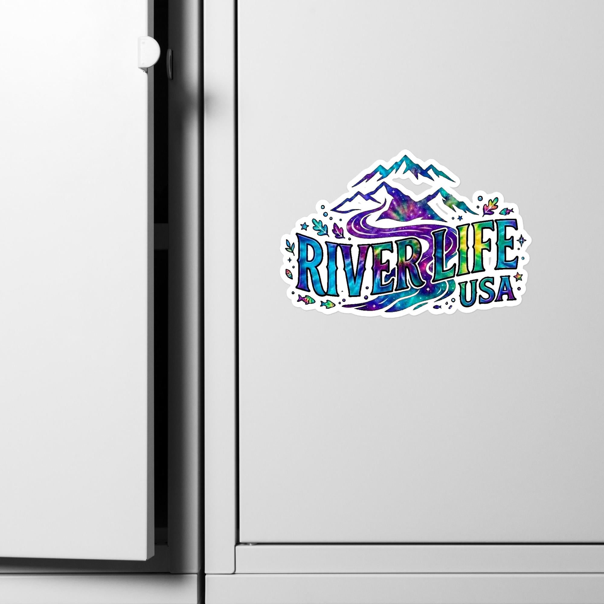 Mountain Colorful | Kiss-cut Vinyl Decals-8″×10″-River Life USA