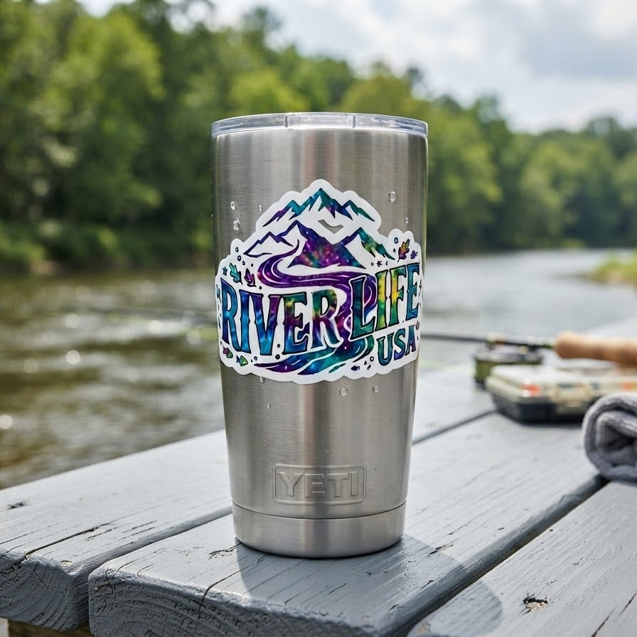 Mountain Colorful | Kiss-cut Vinyl Decals-3″×4″-River Life USA