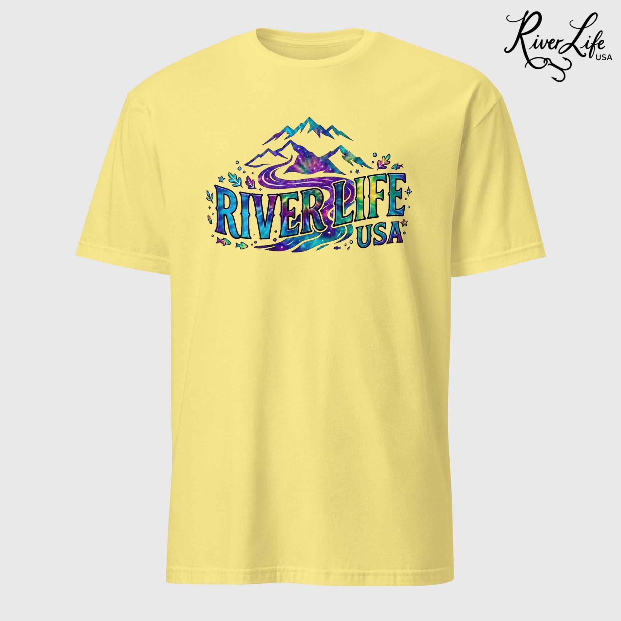 Mountain Colorful | Short-Sleeve Unisex T-Shirt-Cornsilk-River Life USA