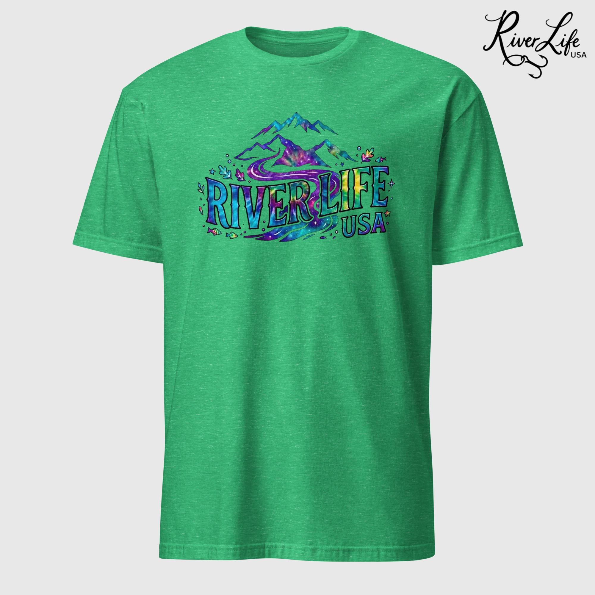 Mountain Colorful | Short-Sleeve Unisex T-Shirt-Heather Irish Green-River Life USA