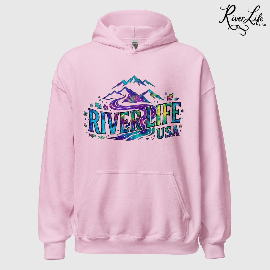 Mountain Colorful | Womens Pullover Hoodie-Pink-River Life USA