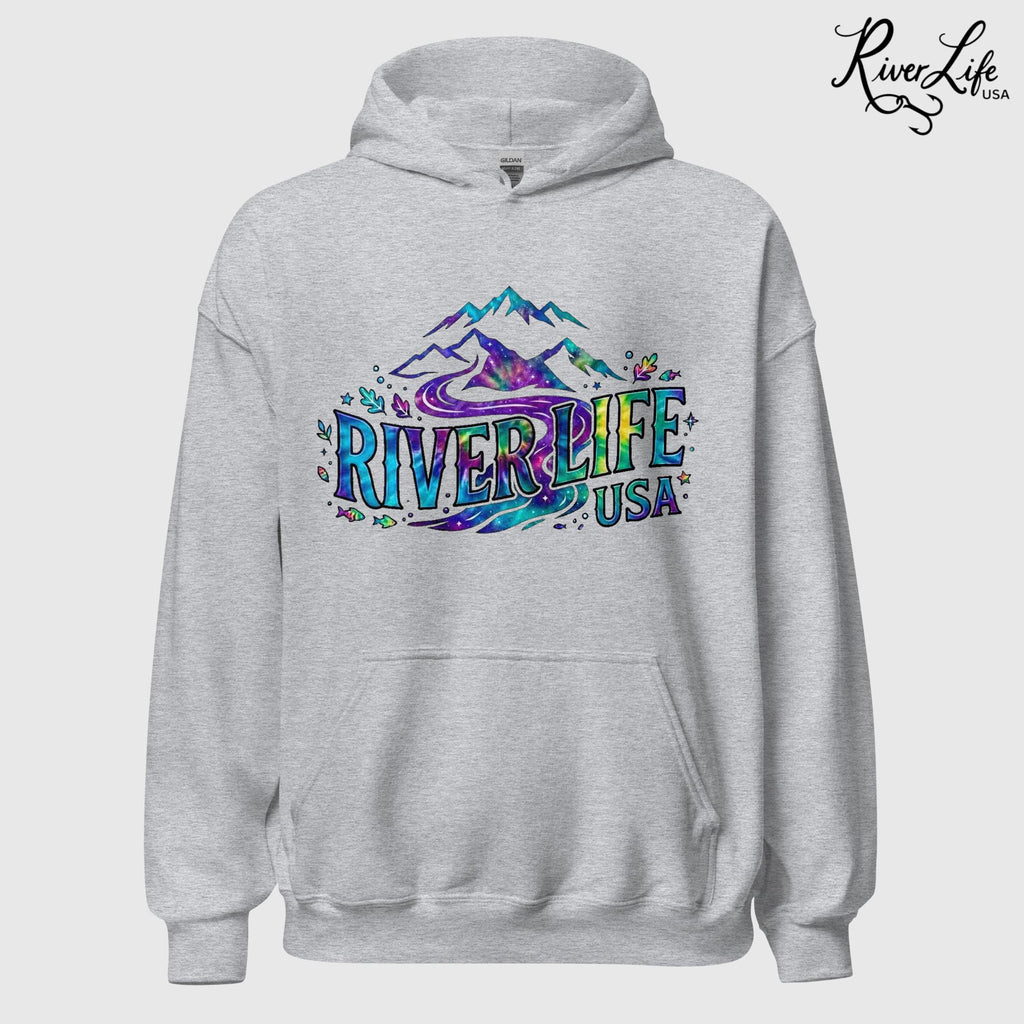 Mountain Colorful | Womens Pullover Hoodie-Sport Grey-River Life USA