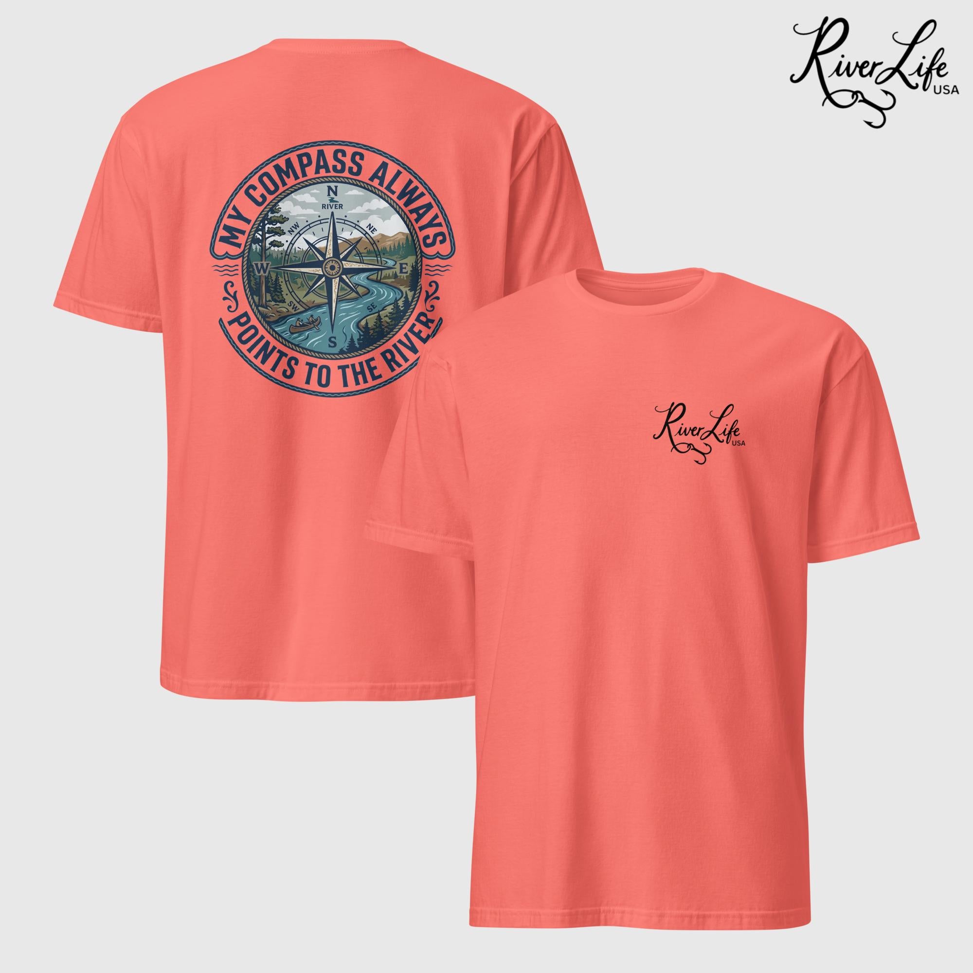 My Compass | Short-Sleeve Unisex T-Shirt-Coral Silk-River Life USA