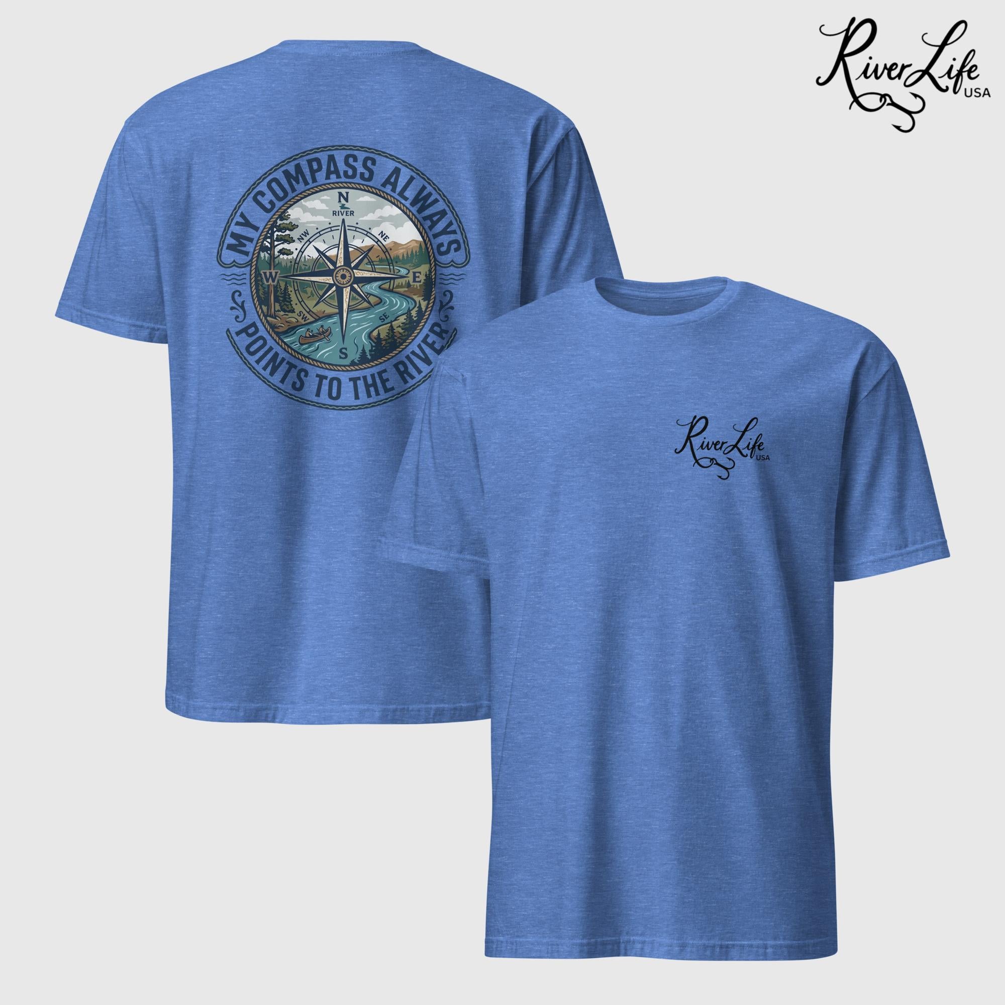 My Compass | Short-Sleeve Unisex T-Shirt-Heather Royal-River Life USA