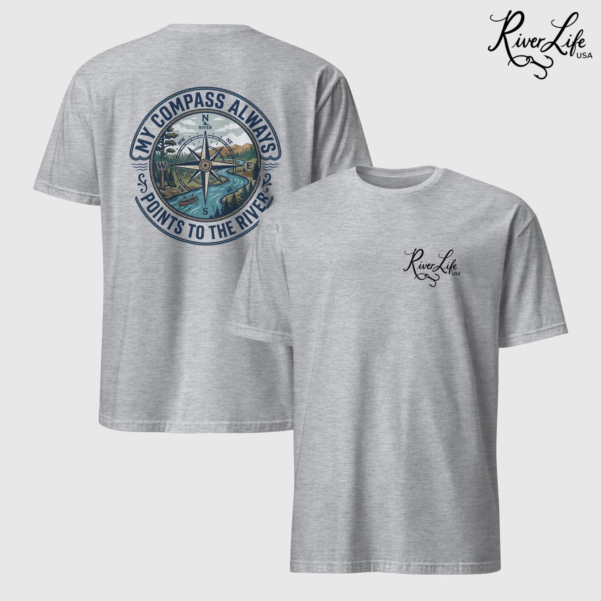 My Compass | Short-Sleeve Unisex T-Shirt-Sport Grey-River Life USA