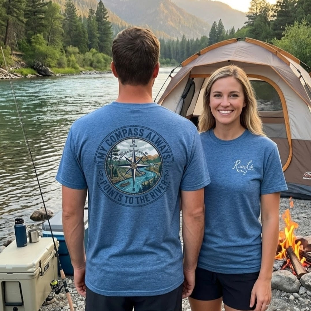 My Compass | Short-Sleeve Unisex T-Shirt-Heather Royal-River Life USA