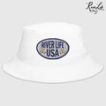 Oval Patch (embroidered) | Bucket Hat-White-River Life USA