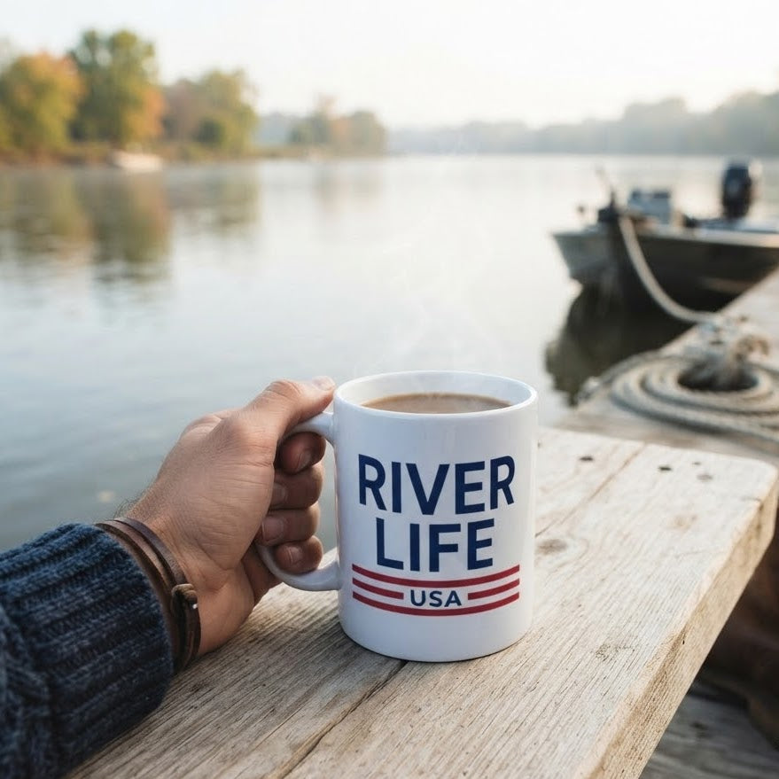 Patriot Red White and Blue | Ceramic Coffee Mug-11 oz-River Life USA