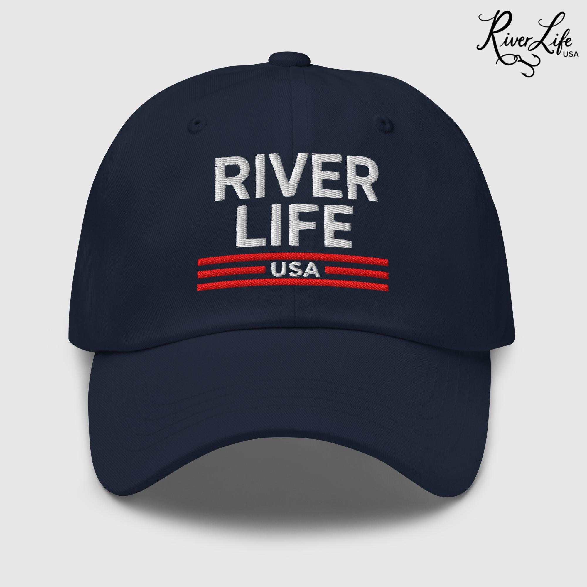 Patriot Red White and Blue (embroidered) | Adjustable Dad hat-River Life USA