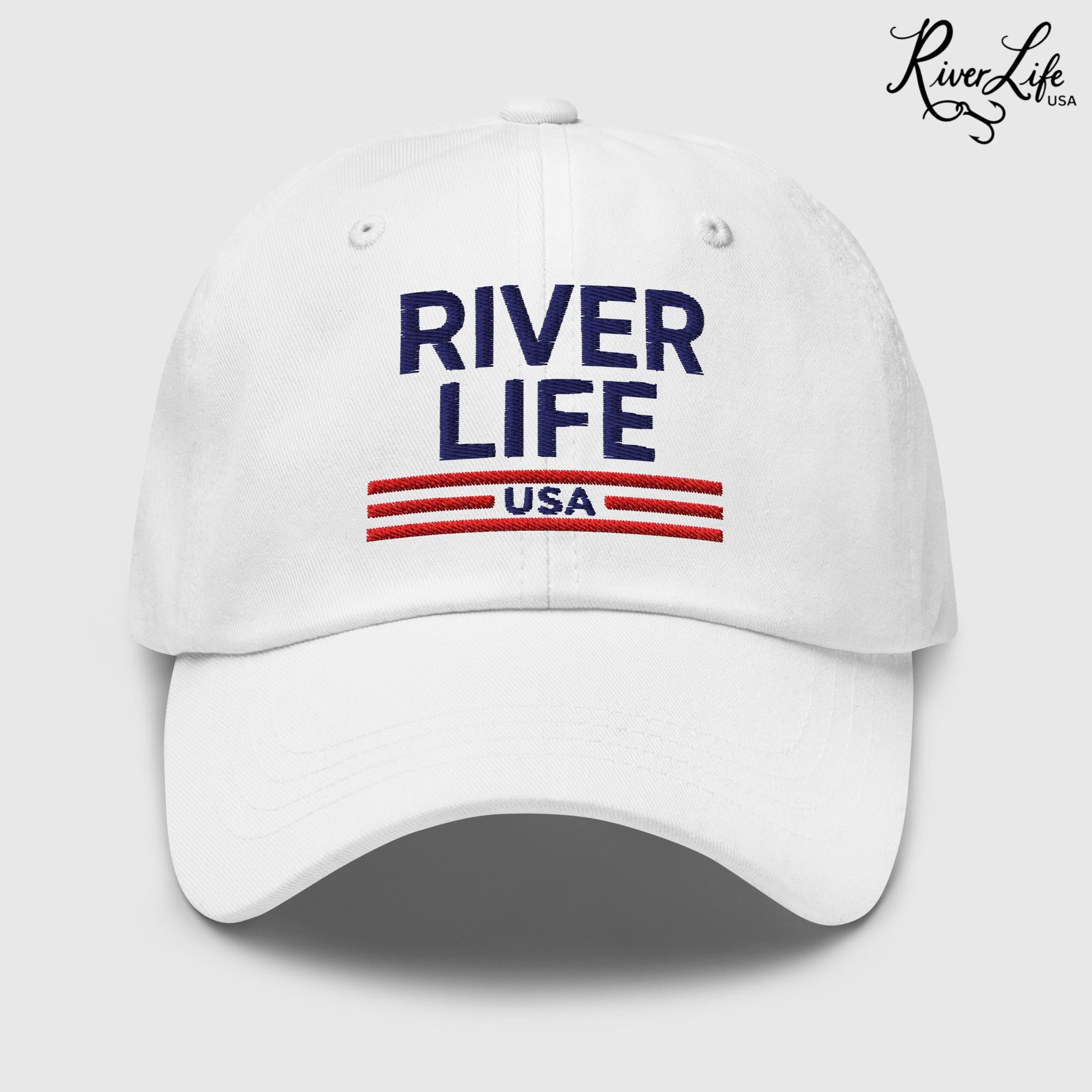 Patriot Red White and Blue (embroidered) | Adjustable Dad Hat-River Life USA