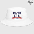 Patriot Red White and Blue (embroidered) | Bucket Hat-White-River Life USA