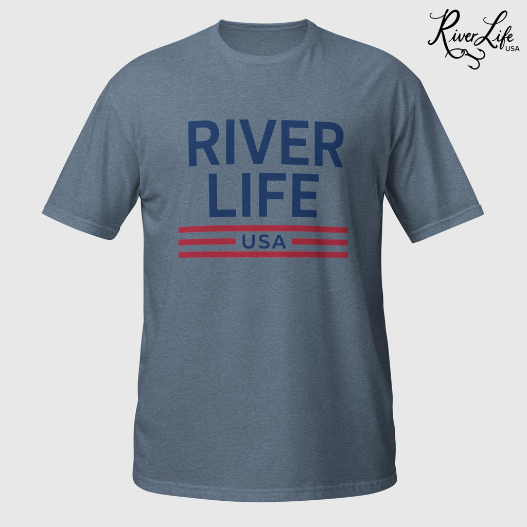 Patriot Red White and Blue | Short-Sleeve Unisex T-Shirt-Heather Indigo-River Life USA