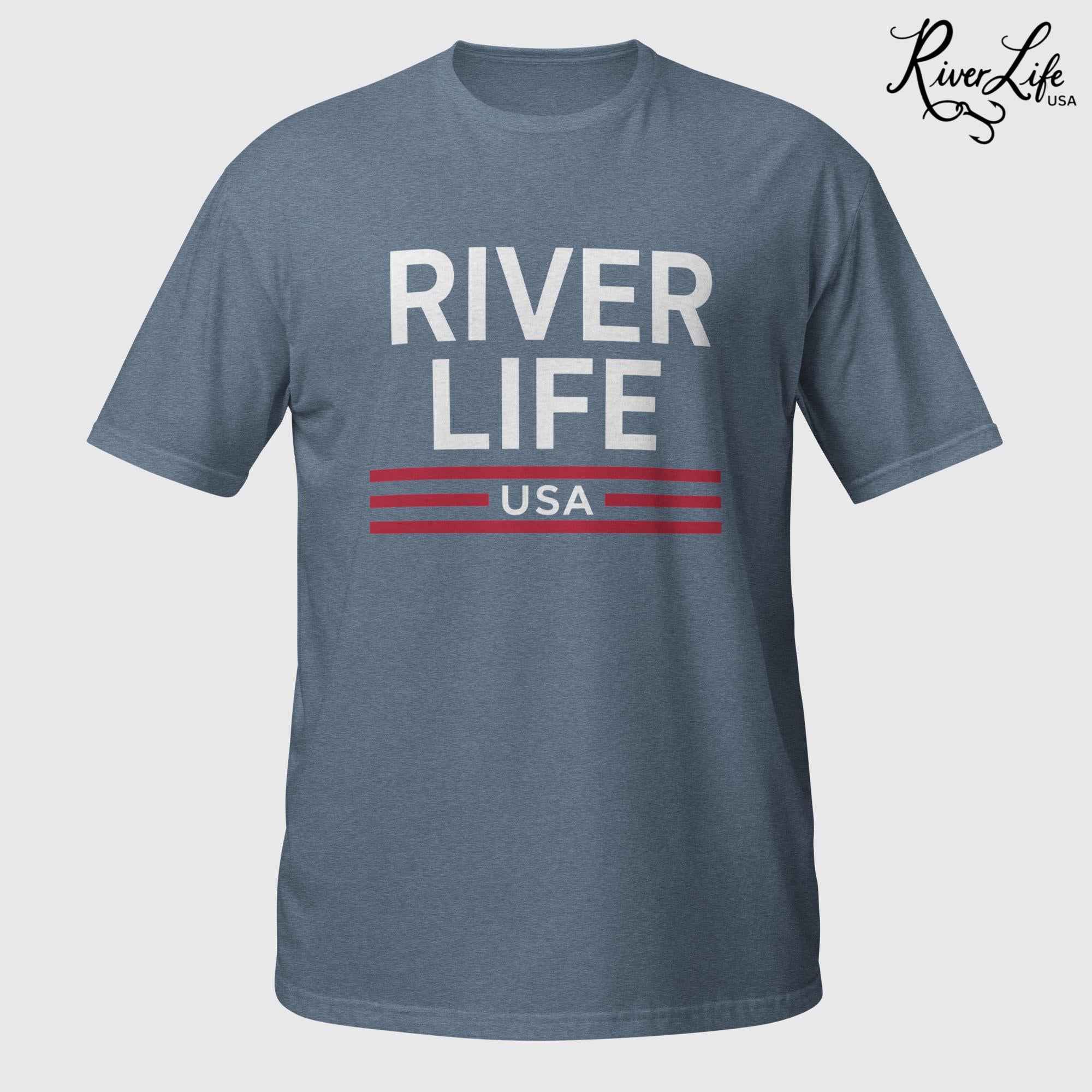 Patriot Red White and Blue | Short-Sleeve Unisex T-Shirt-Heather Indigo-River Life USA
