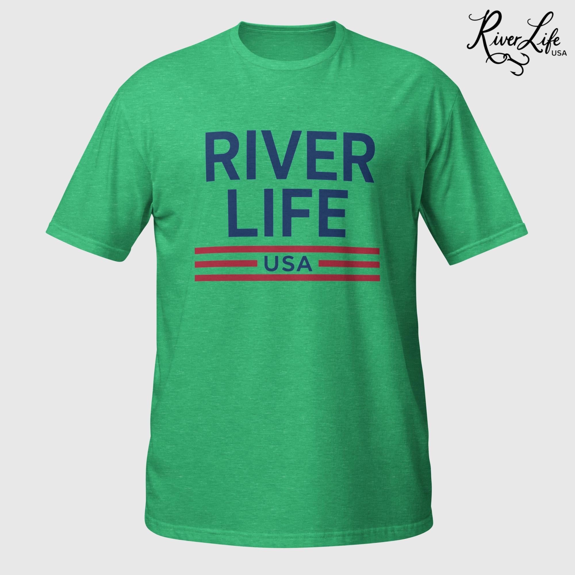 Patriot Red White and Blue | Short-Sleeve Unisex T-Shirt-Heather Irish Green-River Life USA